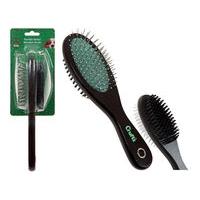 Crufts Wooden Double Pin Pet Bristle Brush
