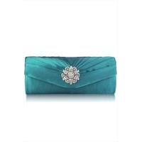 crystal flower satin clutch bag