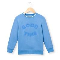 Crew Neck Sweatshirt with Bouclé Motif, 3-12 Years