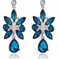 Crystal Drop Earrings Jewelry Party Daily Casual Crystal Alloy 1 pair Multi Color