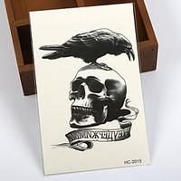 crow skull terror death devil tattoo stickers temporary tattoos1 pc
