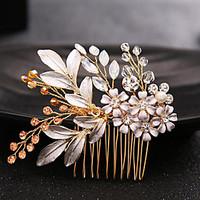 Crystal Alloy Imitation Pearl Headpiece-Wedding Special Occasion Outdoor Hair Combs 1 Piece