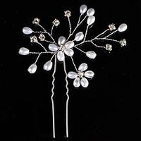 crystal imitation pearl headpiece wedding special occasion hair pin ha ...