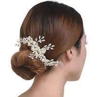Crystal Imitation Pearl Headpiece-Wedding Special Occasion Hair Combs Hair Tool 1 Piece for Bride