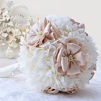 cream with champagne elegant hand made decorative artificial silk flow ...