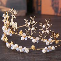 Crystal Alloy Imitation Pearl Headpiece-Wedding Tiaras 1 Piece