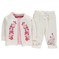 Crafted Three Piece Embroidered Jogging Set Baby Girls
