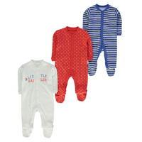 Crafted Three Pack Sleep Suits Babies
