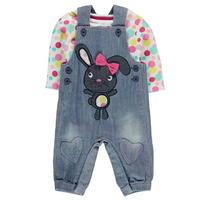 Crafted 2 Piece Bunny Dungaree Set Baby Girls