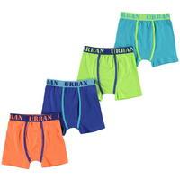 Crafted 4 Pack Jacquard Boxers Child Boys