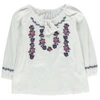 Crafted Embroidered Flower Blouse Child Girls