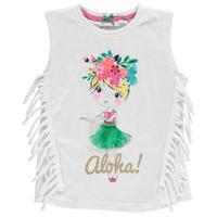 Crafted Fringed Character T Shirt Child Girls