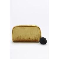 Crushed Velvet Make-Up Bag, GOLD