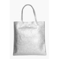 Crosshatch Shopper Bag - silver