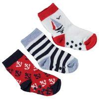 crafted nautical socks pack of 3 baby boys