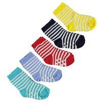 Crafted Striped Pack of 5 Socks Infant Boys