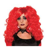 Crimson Red Halloween Vixen Wig With Pigtails
