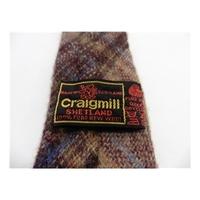 Craigmill Pure New Wool Tie Brown & Blue Check