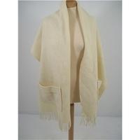 Cream Wool Wrap with Pockets