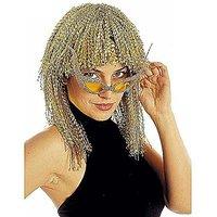 Crinkle Gold Wig For Hair Accessory Fancy Dress