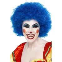 Crazy Clown Wig, Blue, 120g