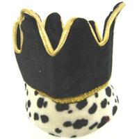 Crown Hat With Ermine Cuff Black