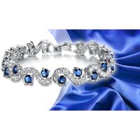 Created Sapphire and Crystal Tennis Bracelet