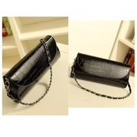 Crocodile Pattern Chain Small Handbag/ Shoulder Crossbody Handbag/ Wallet Black