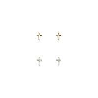 Cross Stud Earrings Set