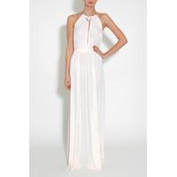 cream jeweled neck maxi dress