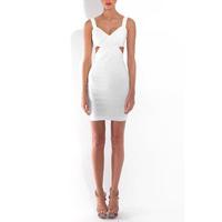 Cream Cut Out Bodycon Dress