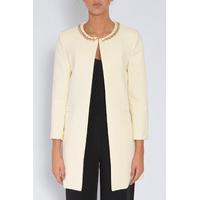 Cream Chain Trim Duster Jacket