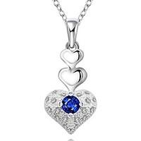 Cremation jewelry 925 sterling silver 3-Layer Heart Shape with Zircon Pendant Necklace for Women