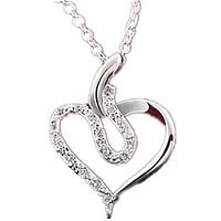 Cremation jewelry 925 sterling silver Heart Shape with Zircon Pendant Necklace for Women