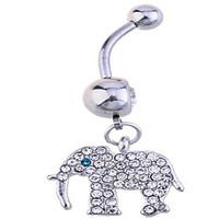 Cremation jewelry Zircon / Silver Plated Elephant Navel Bell Button Rings Party / Casual