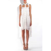 Cream Jewel Collar Cut Out Dress