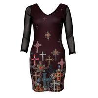 Cross Sublimation Print Bodycon Dress