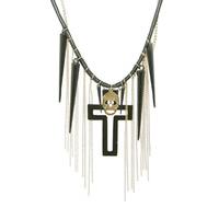 Cross Spike Statement Necklace