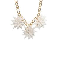 Cream And Gold Flower Necklace