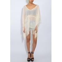 Cream Fringe Kaftan