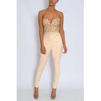 Cream Spike Sweetheart Bustier Jumpsuit