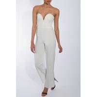 cream sweetheart tailored jumpsuit