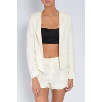 Cream Textured Scallop Edge Jacket