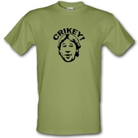 Crikey! its croc savin\' time male t-shirt.