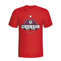 croatia country logo t shirt red kids