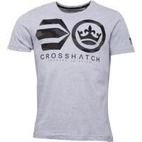 Crosshatch Mens Deemar T-Shirt Light Grey Marl