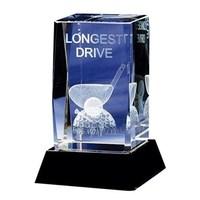 Crystal Longest Drive Golf Trophy