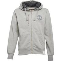 Crosshatch Mens Grabble Borg Line Zip Thru Hoody Grey Marl