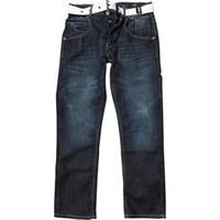 Crosshatch Mens Baltman Belted Jeans Darkwash