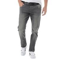 crosshatch mens jenson straight fit belted jeans grey